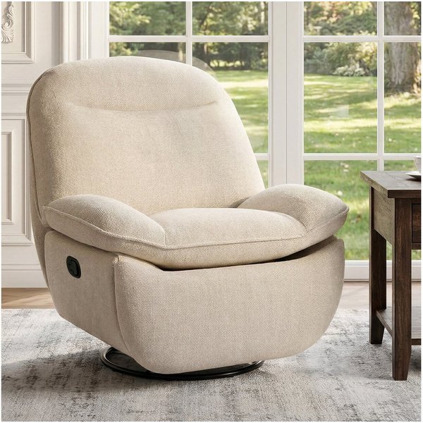 FLEXISPOT Sessel Schaukelsessel gemütlicher TV-Sessel, Relaxsessel (Versteckter Stauraum, 105° - 145° verstellbar, Drehsessel mit Rocking, Ruhesessel für Senior
