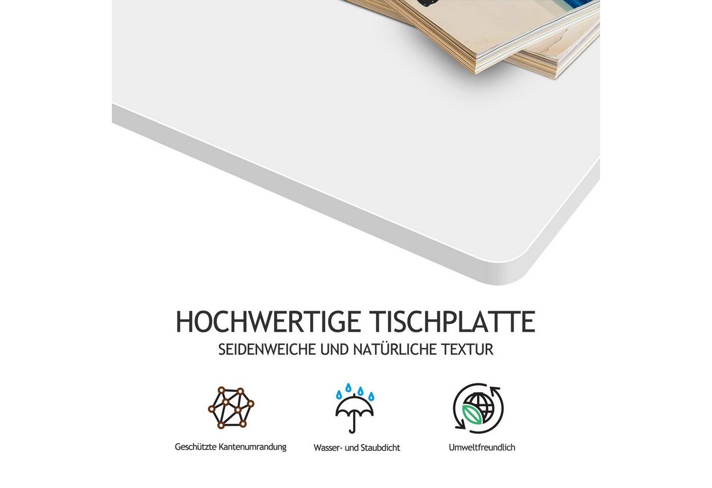FLEXISPOT Tischplatte Premium-Series DIY Tischplatte, MDF/Bambus/Rubberwood/Eiche (Holzwerkstoff, Farbe auswählbar, Groß auswählbar, Stabile Tischplatte), DIY S – Bild 3 von 5