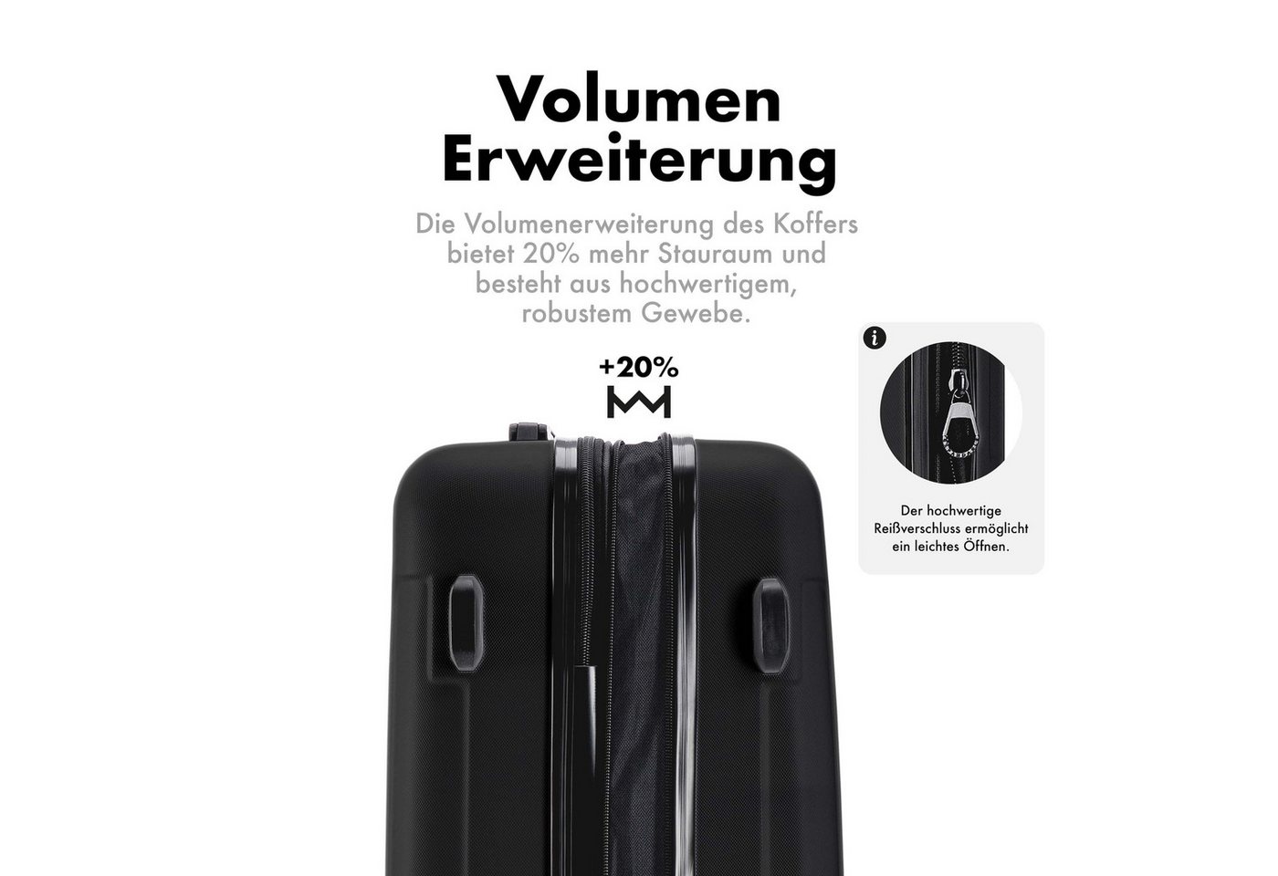 Flexot Hartschalen-Trolley F-3045 (Gr. M, L, XL) – Kofferset – ABS-Hartschale, 4 Rollen, Robuster und moderner Koffer mit vier 360° Rollen und Zahlenschloss – Bild 3 von 5