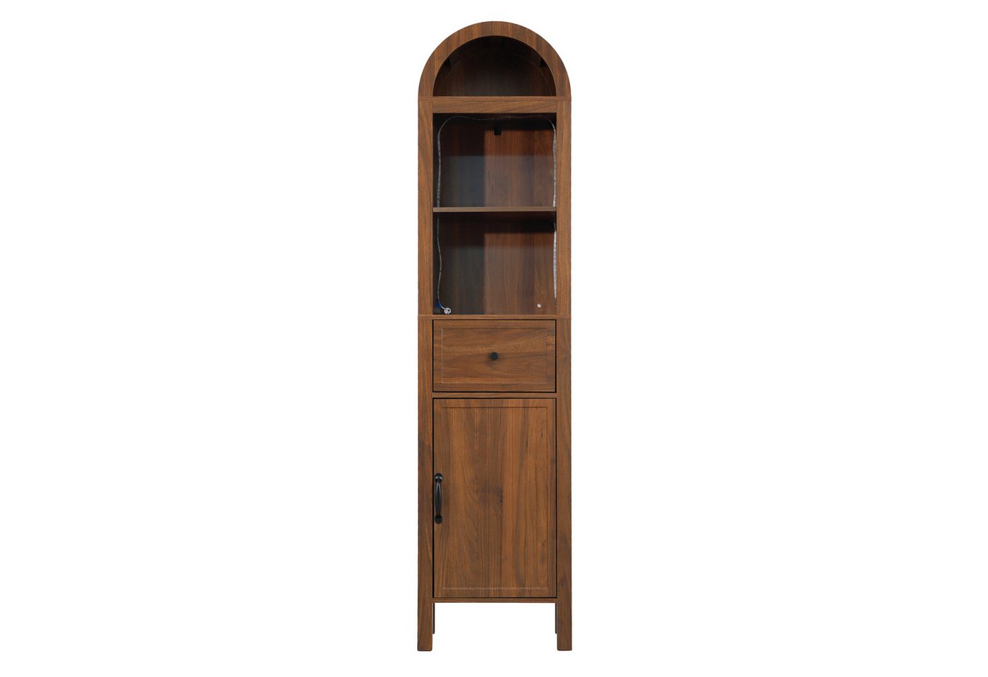 Flieks Badkommode schmal Hochschrank Bogenform mit LED-Beleuchtung, Schubladen (wendbare Tür Links-Rechts-Design, Magnetverschluss, Soft-Close-Funktion, 1 St.,  – Bild 5 von 5