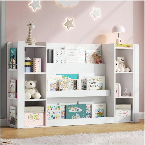 Flieks Bücherregal, 1-tlg., Spielzeugregal Bilderbuchregal Kinderregal Standregal Weiß