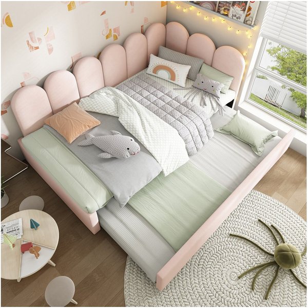 Flieks Daybett, Polsterbett Tagesbett Schlafsofa 90x200cm mit Ausziehbett 90x190cm