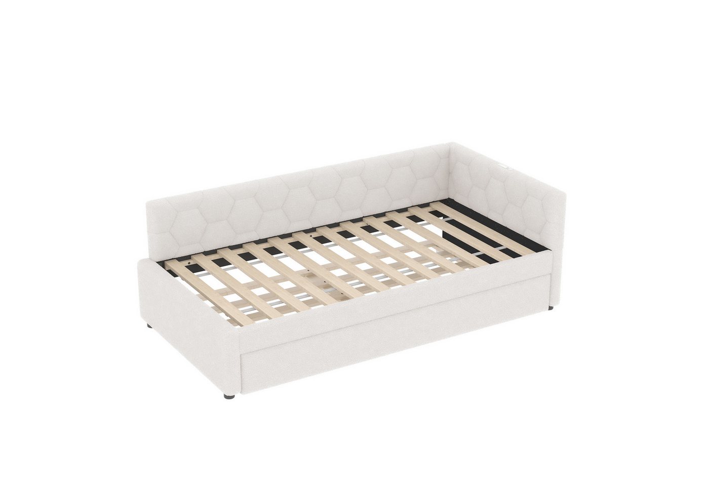 Flieks Daybett, Polsterbett Kinderbett 90x200cm mit Ausziehbett 90x190cm, USB & Typ-C – Bild 5 von 5