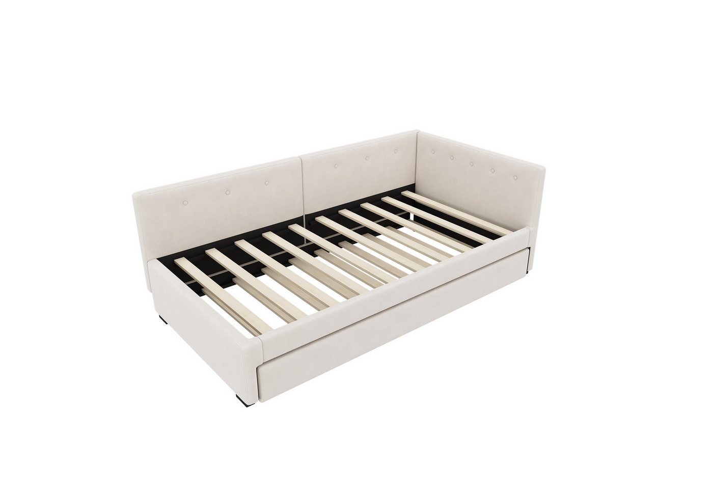 Flieks Daybett, Tagesbett Schlafsofa Polsterbett 90x200cm mit Ausziehbett 90x190cm – Bild 5 von 5