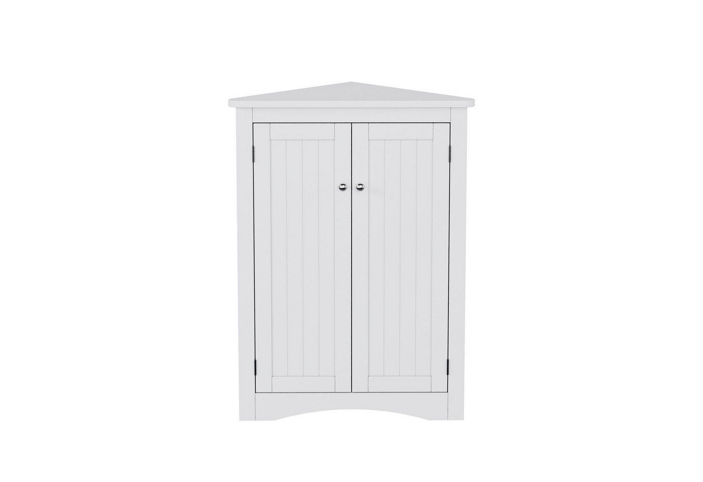 Flieks Eckschrank (1-St., B61,5xT34,5xH80 cm) Badkommode Mehrzweckschrank Eckkommode mit 3 Fächern Weiß – Bild 4 von 5
