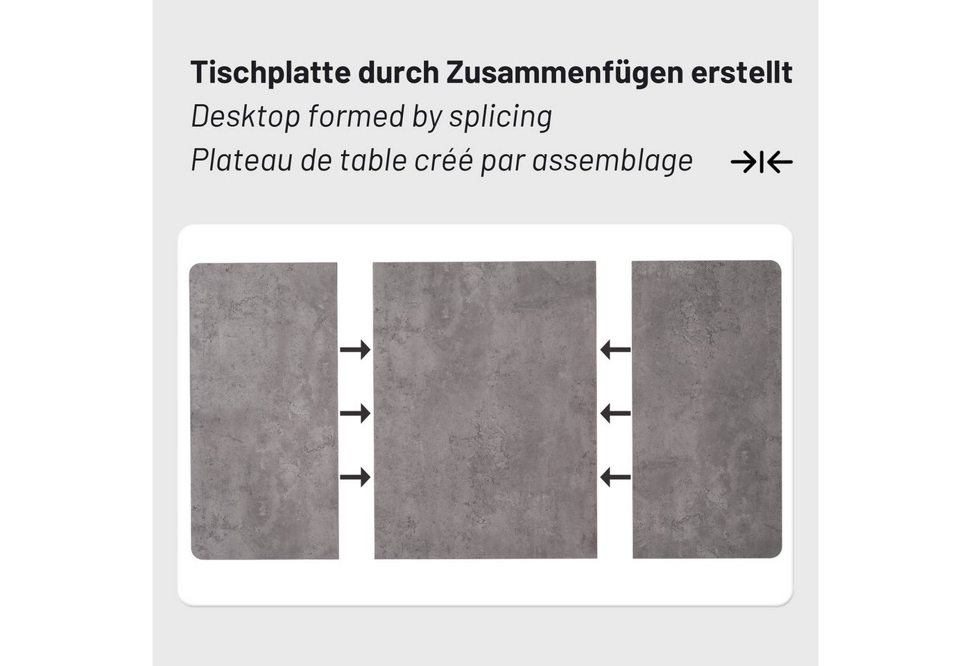Flieks Essgruppe, (Set, 5-tlg., 140×80cm Tischplatte), Esstisch mit 4 Stühlen Set Küchetisch Esszimmerstuhl Samt, Metallbeine – Bild 4 von 5