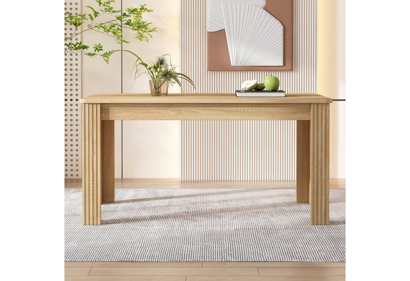 Flieks Esstisch (1-St), Rechteckiger Esszimmertisch Schreibtisch Küchentisch 116*65*75cm – Bild 3 von 5