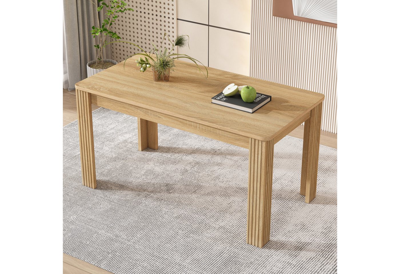 Flieks Esstisch (1-St), Rechteckiger Esszimmertisch Schreibtisch Küchentisch 116*65*75cm – Bild 4 von 5