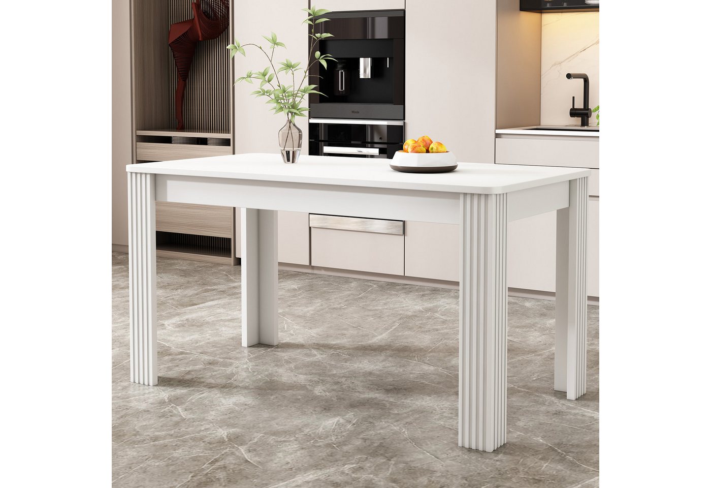 Flieks Esstisch (1-St), Rechteckiger Esszimmertisch Schreibtisch Küchentisch 116*65*75cm – Bild 4 von 5