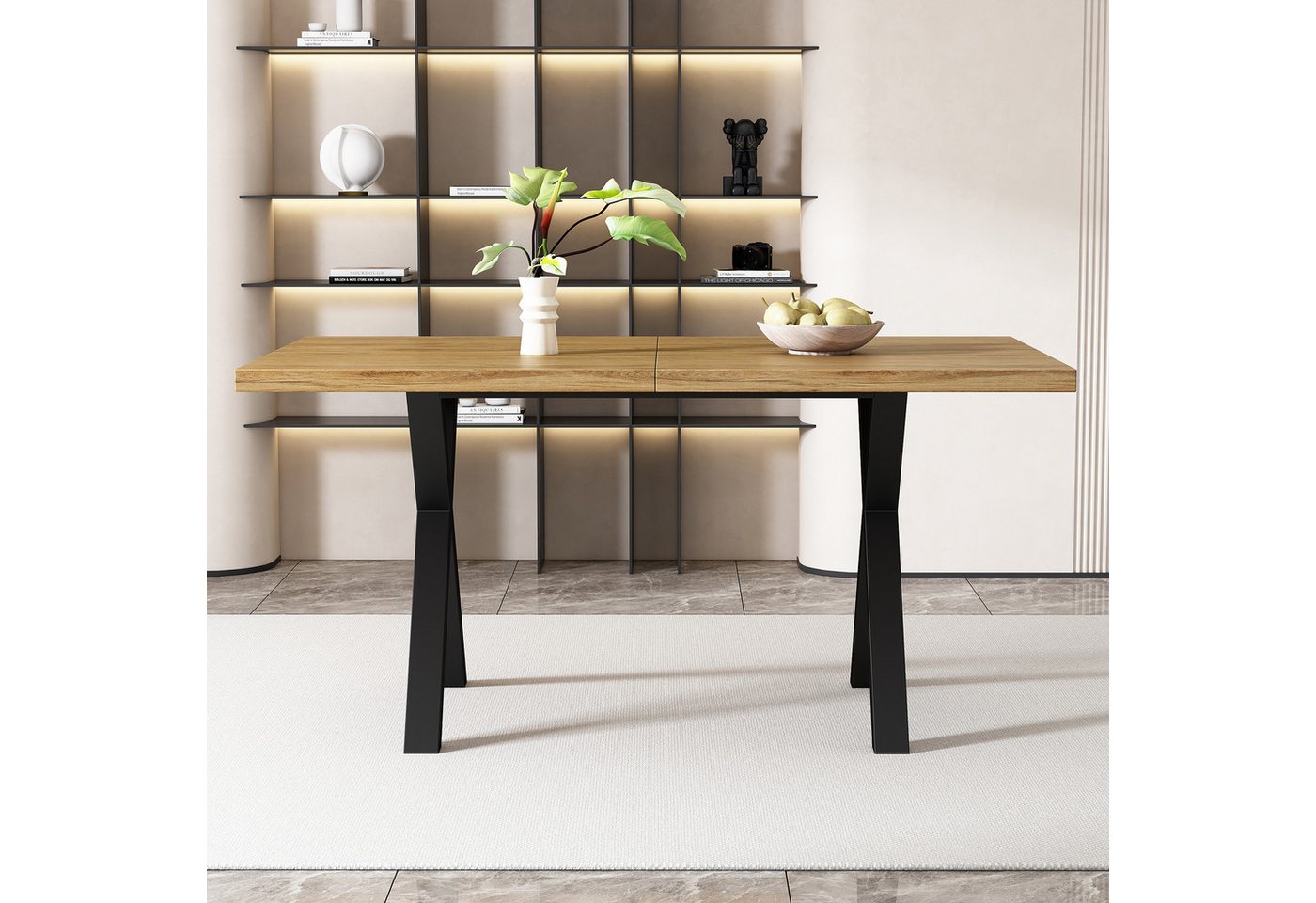 Flieks Esstisch (1-St), Esszimmertisch rechteckig Tisch, Schreibtisch, Bürotisch, 140*80*76 cm – Bild 3 von 5