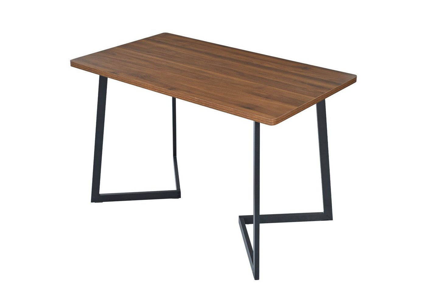 Flieks Esstisch (117*68*75 cm, 1-St., nur Tisch), rechteckig Küchentisch Schreibtisch Walnussholzmaserung, Metallbeine – Bild 5 von 5