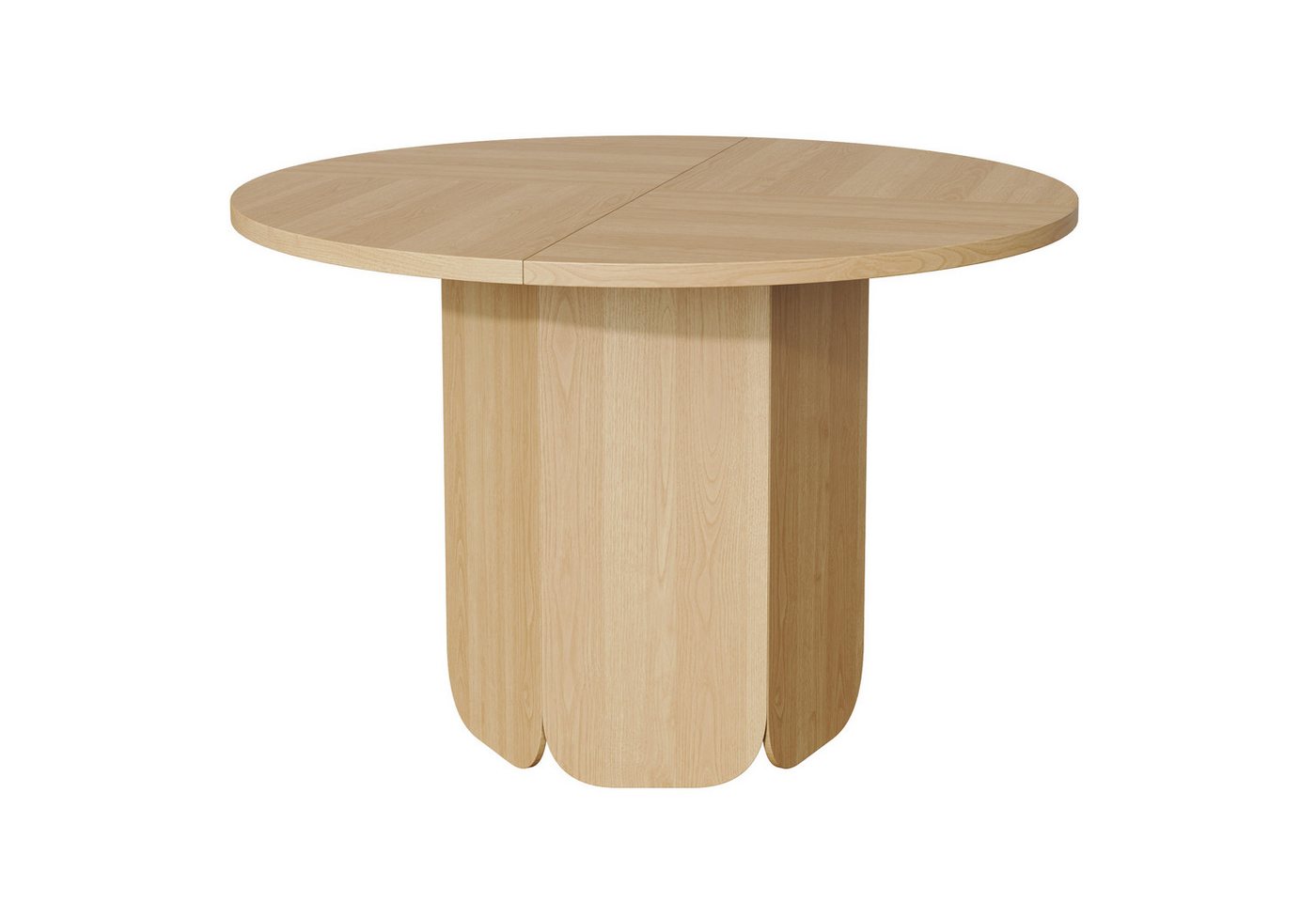 Flieks Esstisch (120x75 cm, 1-St., 1 Tisch), runder Küchentisch Schreibtisch Bürotisch Scandistil Eichenfarbe – Bild 5 von 5