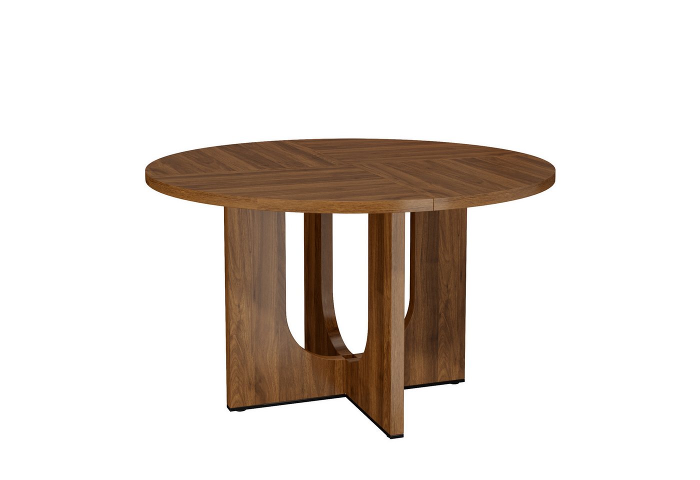 Flieks Esstisch (120x75 cm, 1-St., 1 Tisch), runder Küchentisch Schreibtisch Holzoptik Walnussholzfarbe – Bild 4 von 5
