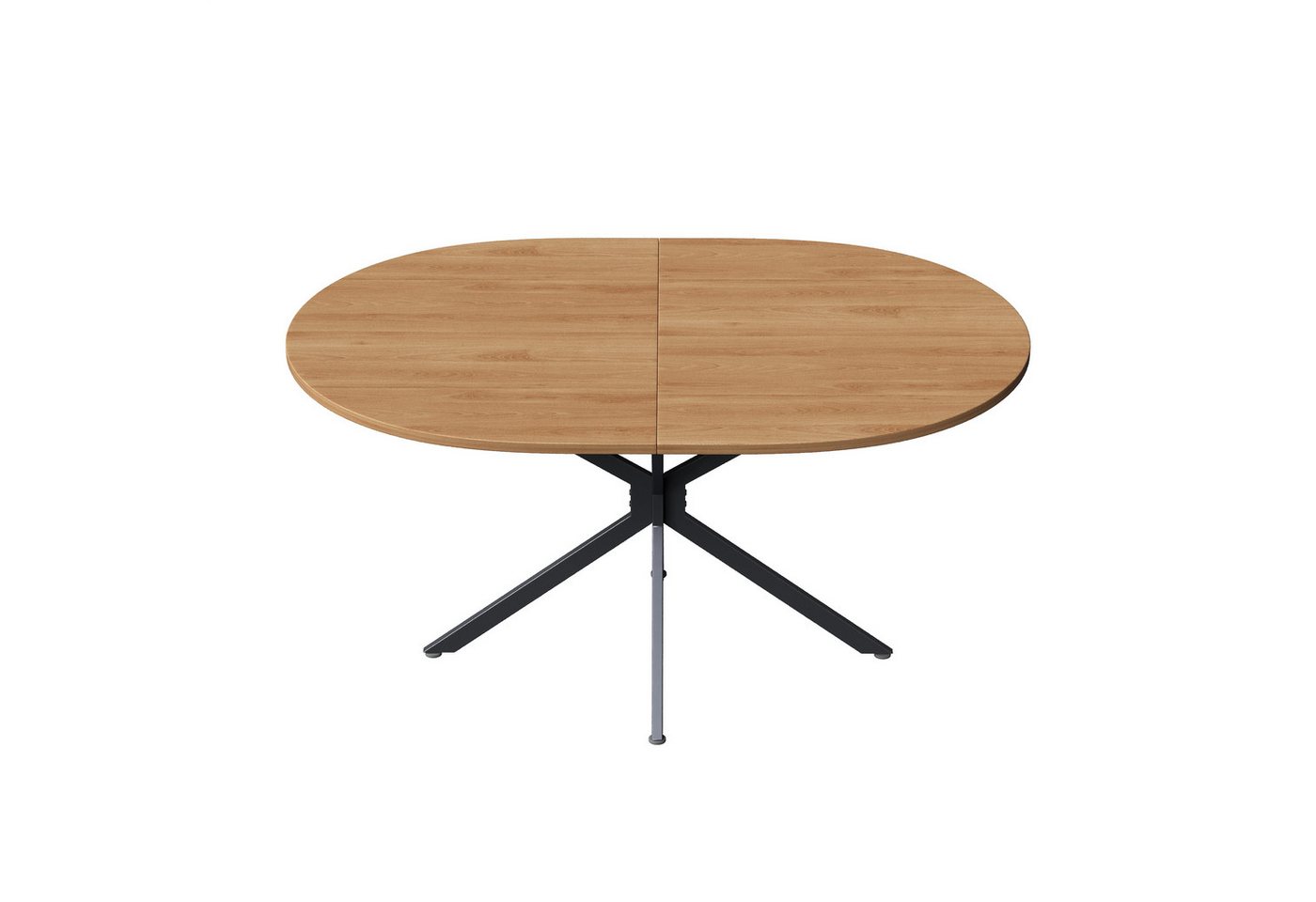 Flieks Esstisch 120x80x75,5cm (1-St., 1 Tisch), ovaler Küchentisch mit Holzmaserung Schreibtisch, Metallbeine – Bild 5 von 5