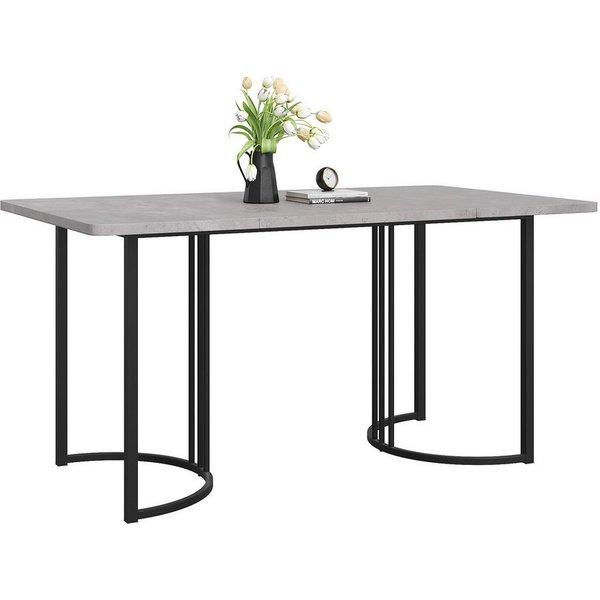 Flieks Esstisch (140*80*75 cm, 1-St., nur Tisch), rechteckig Küchentisch Marmoroptik Schreibtisch, Metallbeine