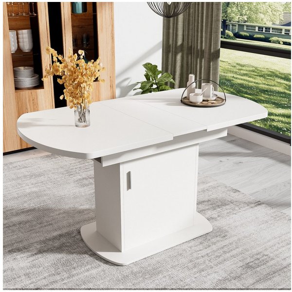 Flieks Esstisch erweiterbare Tischplatte (Verstellbare Länge 110-130xT70xH75 cm, 1-St., 1 multifunktionaler Tisch), ausziehbar Tisch oval Küchentisch mit Staura