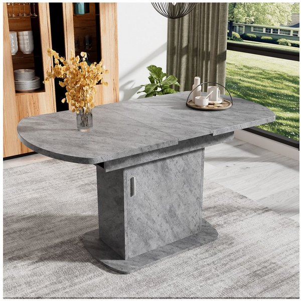 Flieks Esstisch erweiterbare Tischplatte (Verstellbare Länge 110-130xT70xH75 cm, 1-St., 1 multifunktionaler Tisch), ausziehbar Tisch oval Küchentisch mit Staura