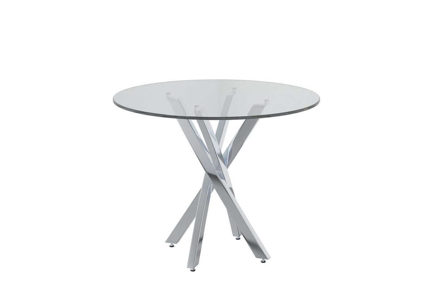 Flieks Esstisch runder Tisch Multifunktionstisch (galvanisierte Tischbeine mit verstellbaren Fußpolstern in silberfarben, 1-St., 1 Tisch, B80xH75 cm), moderner  – Bild 5 von 5