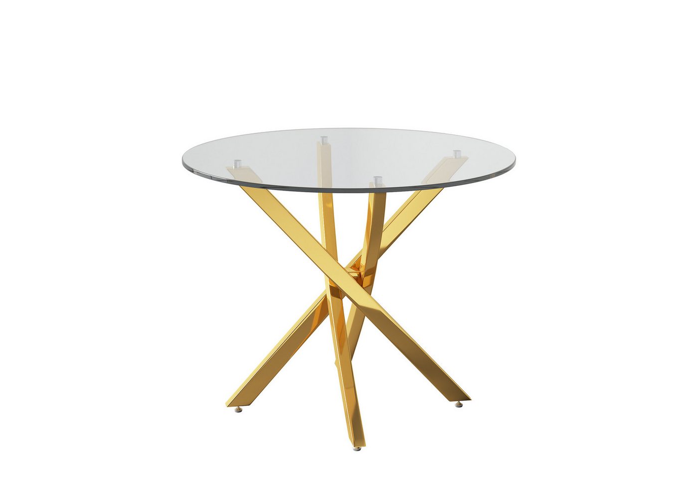 Flieks Esstisch runder Tisch Multifunktionstisch (galvanisierte Tischbeine mit verstellbaren Fußpolstern in goldfarben, 1-St., 1 Tisch, B80xH75 cm), moderner Kü – Bild 5 von 5