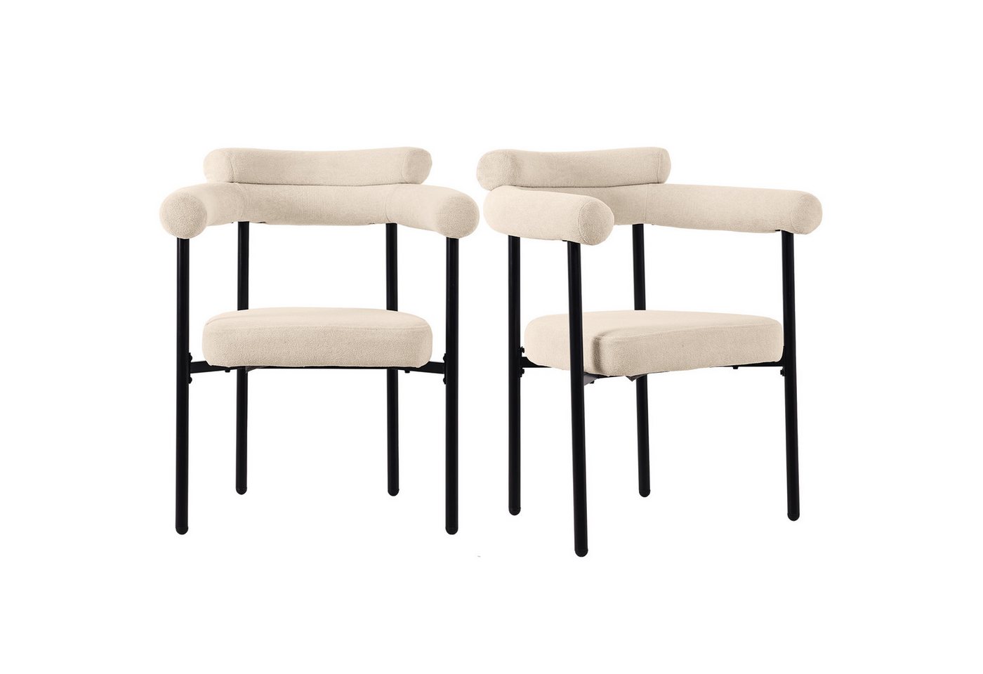 Flieks Esszimmerstuhl (Set, 2 St), 2er Set Polsterstühle Wohnzimmer Samt Küchenstühle Eisengestell – Bild 2 von 5
