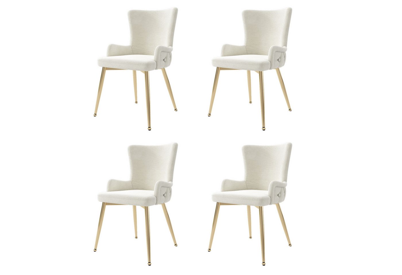 Flieks Esszimmerstuhl (Set, 4 St), 4er Set Polsterstühle Küchenstühle Samt Wohnzimmer Metallbeine – Bild 2 von 5