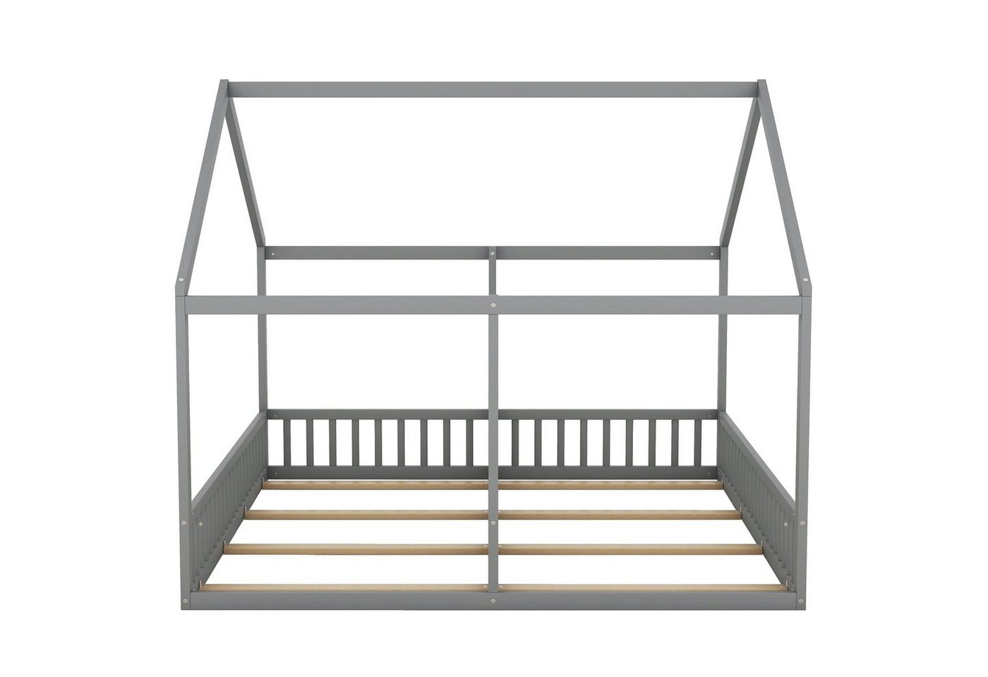 Flieks Kinderbett, Massivholz Einzelbett Doppelbett Hausbett 90x200cm 2 Liegefläche – Bild 5 von 5