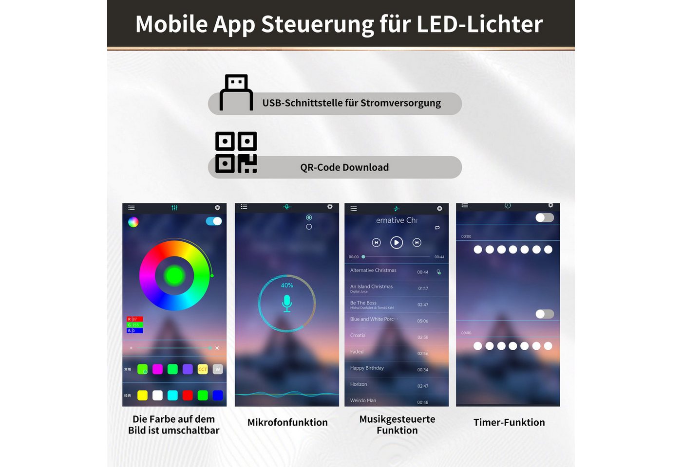 Flieks Küchenbuffet mit LED-Beleuchtung, Gläserhalter und Ablagen (1-St., 107x43x184 cm) Hochschrank Küchenschrank Buffetschrank mit Stauraum Weiß – Bild 5 von 5