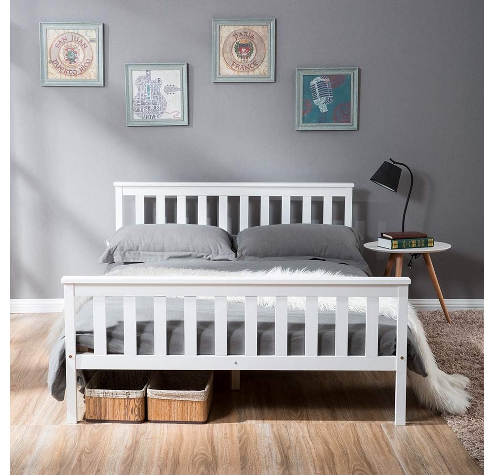 Flieks Massivholzbett, Doppelbett Ehebett Bettgestell 140x200cm – Bild 2 von 5