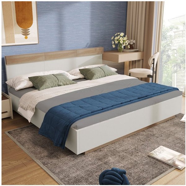 Flieks Massivholzbett, Kiefernholz Doppelbett mit Lattenrost 180x200cm