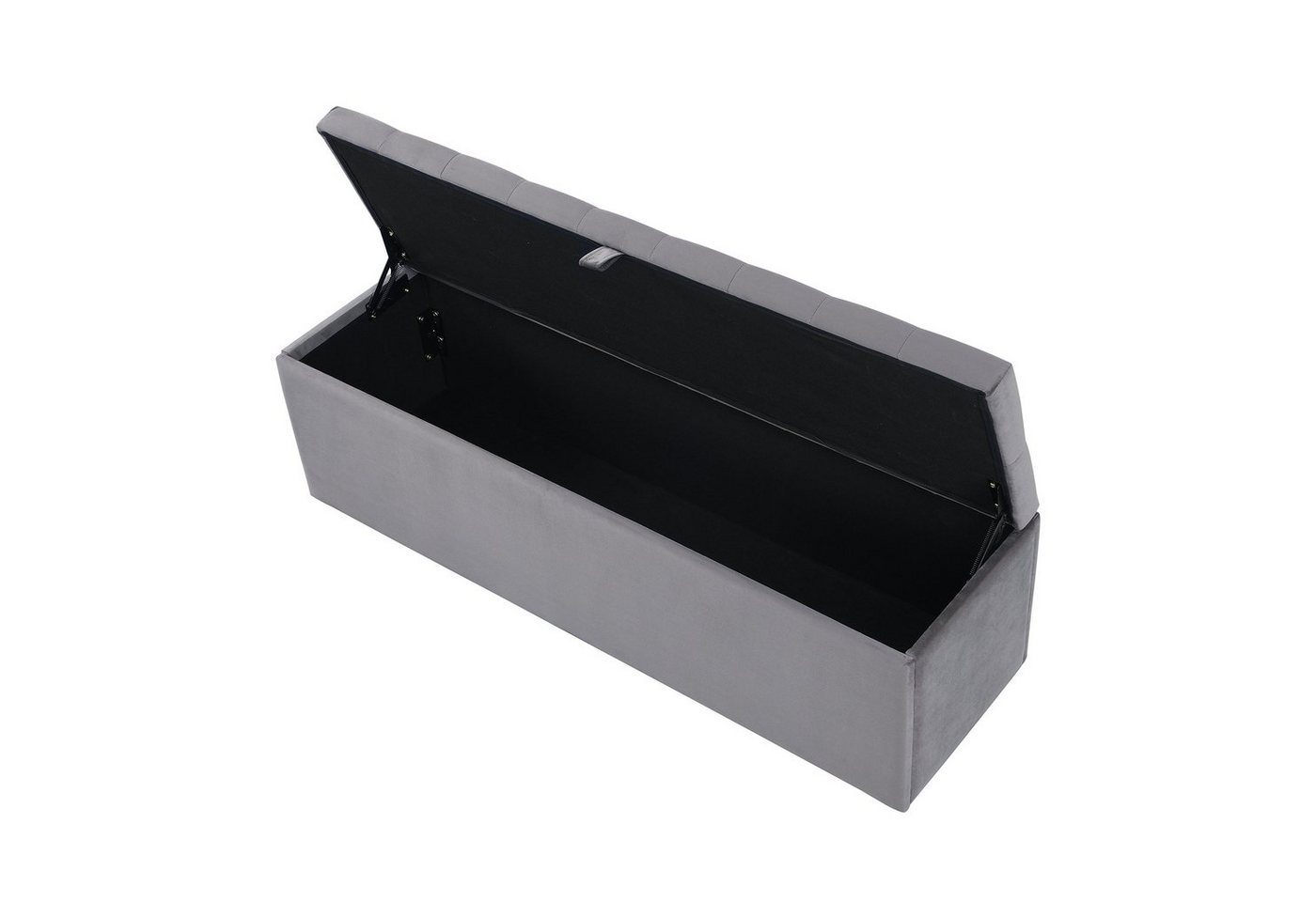 Flieks Polsterbank, Samt Bettbank Sitzbank mit Stauraum 138x41x42cm – Bild 4 von 5