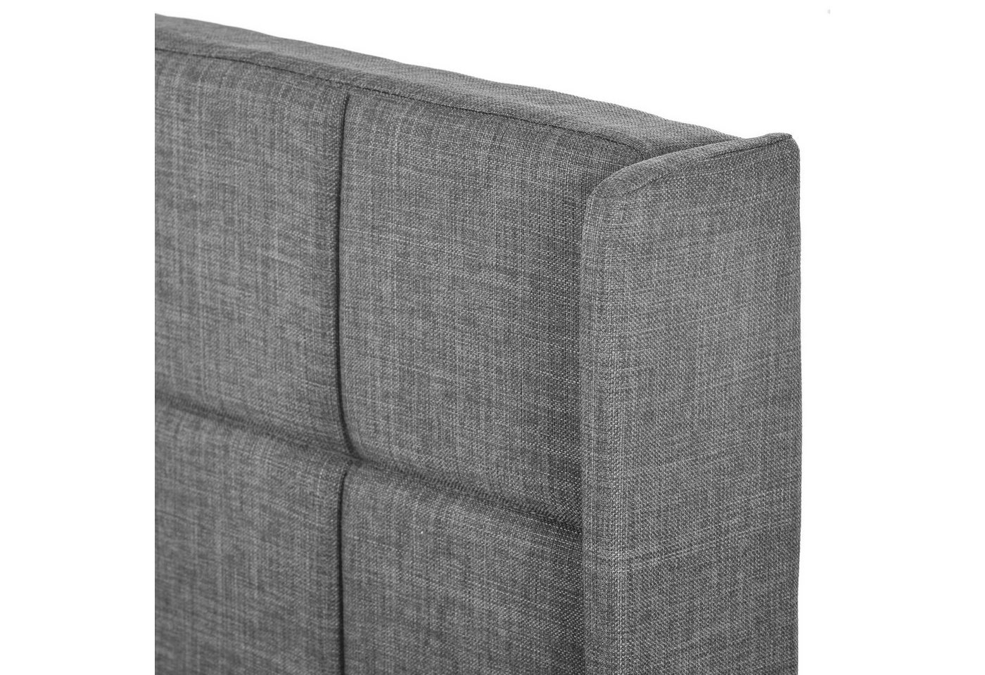 Flieks Polsterbett (1-tlg), Einzelbett Holzbett Leinen 90x200cm ohne Matratze – Bild 4 von 5