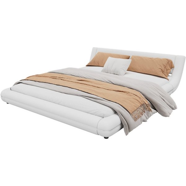 Flieks Polsterbett, LED Beleuchtung mit Fernbedienung Doppelbett 160x200cm Kunstleder