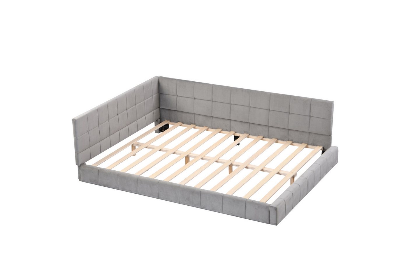 Flieks Polsterbett, Samt Daybett Tagesbett Schlafsofa 140x200cm mit Lattenrost – Bild 5 von 5