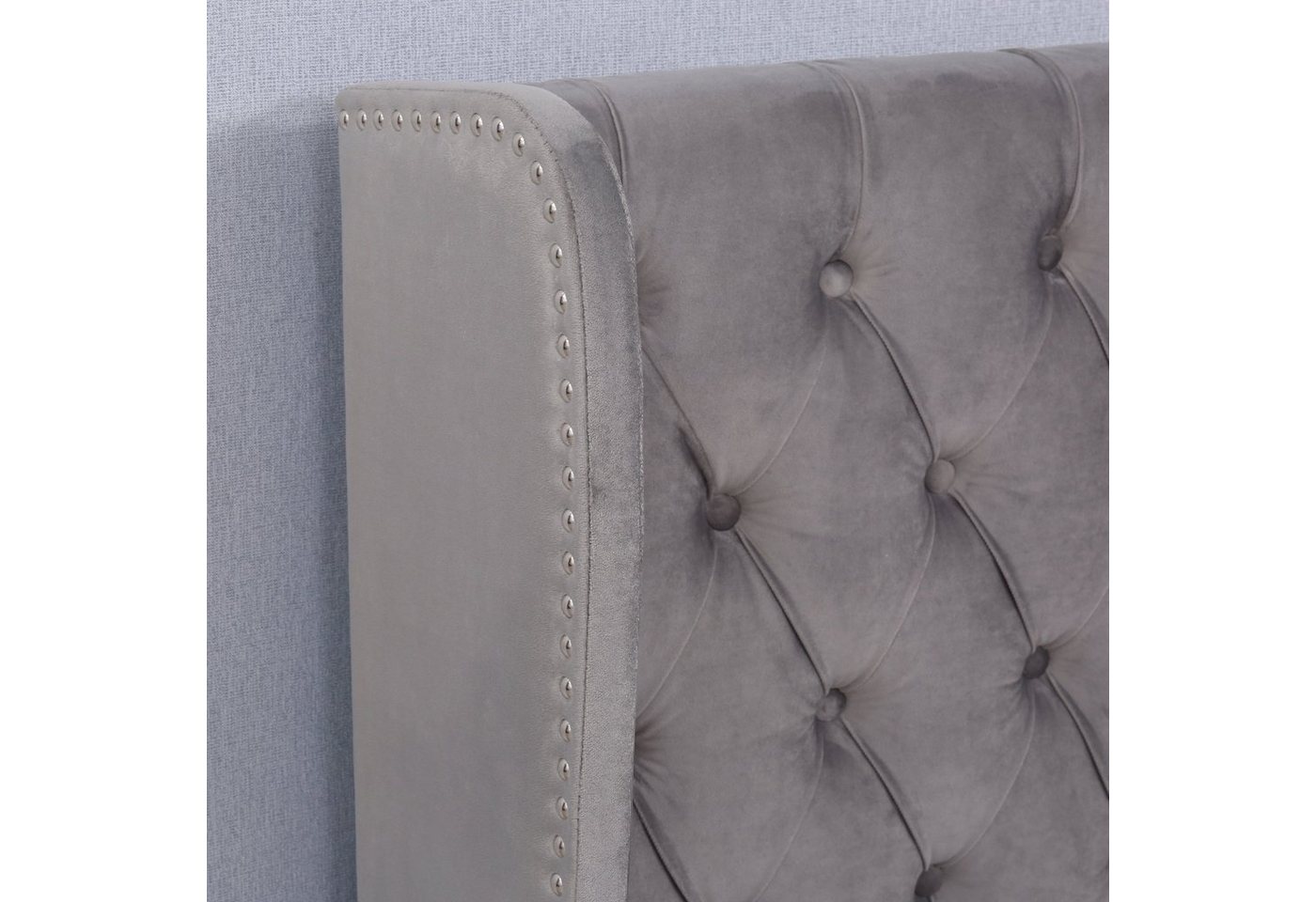 Flieks Polsterbett, Doppelbett Kiefernholz mit Stauraum Flanell 140*200cm – Bild 5 von 5