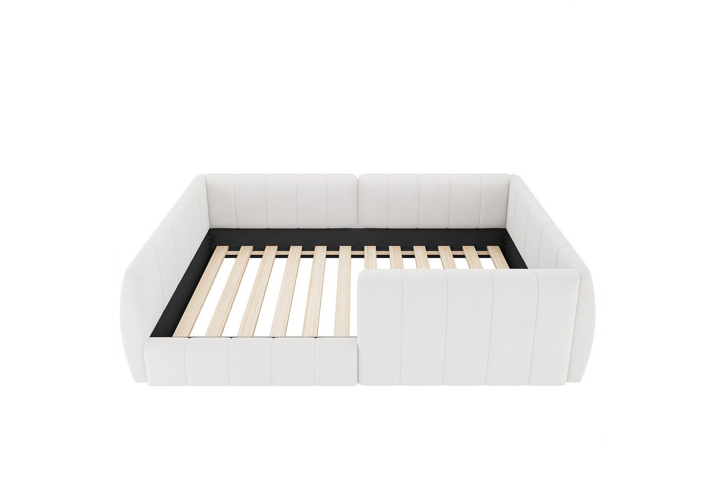 Flieks Polsterbett, Daybett Kinderbett Bodenbett 90x200cm mit Sicherheitsgeländer – Bild 5 von 5