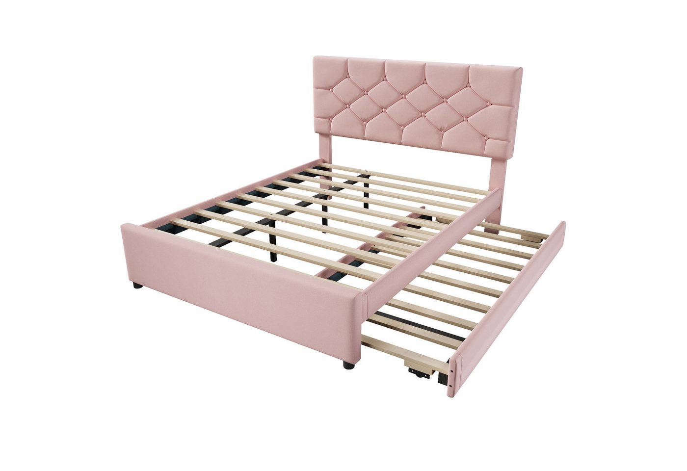 Flieks Polsterbett, Kinderbett 140x200cm mit Ausziehbett 90x190cm und Lattenrost – Bild 5 von 5
