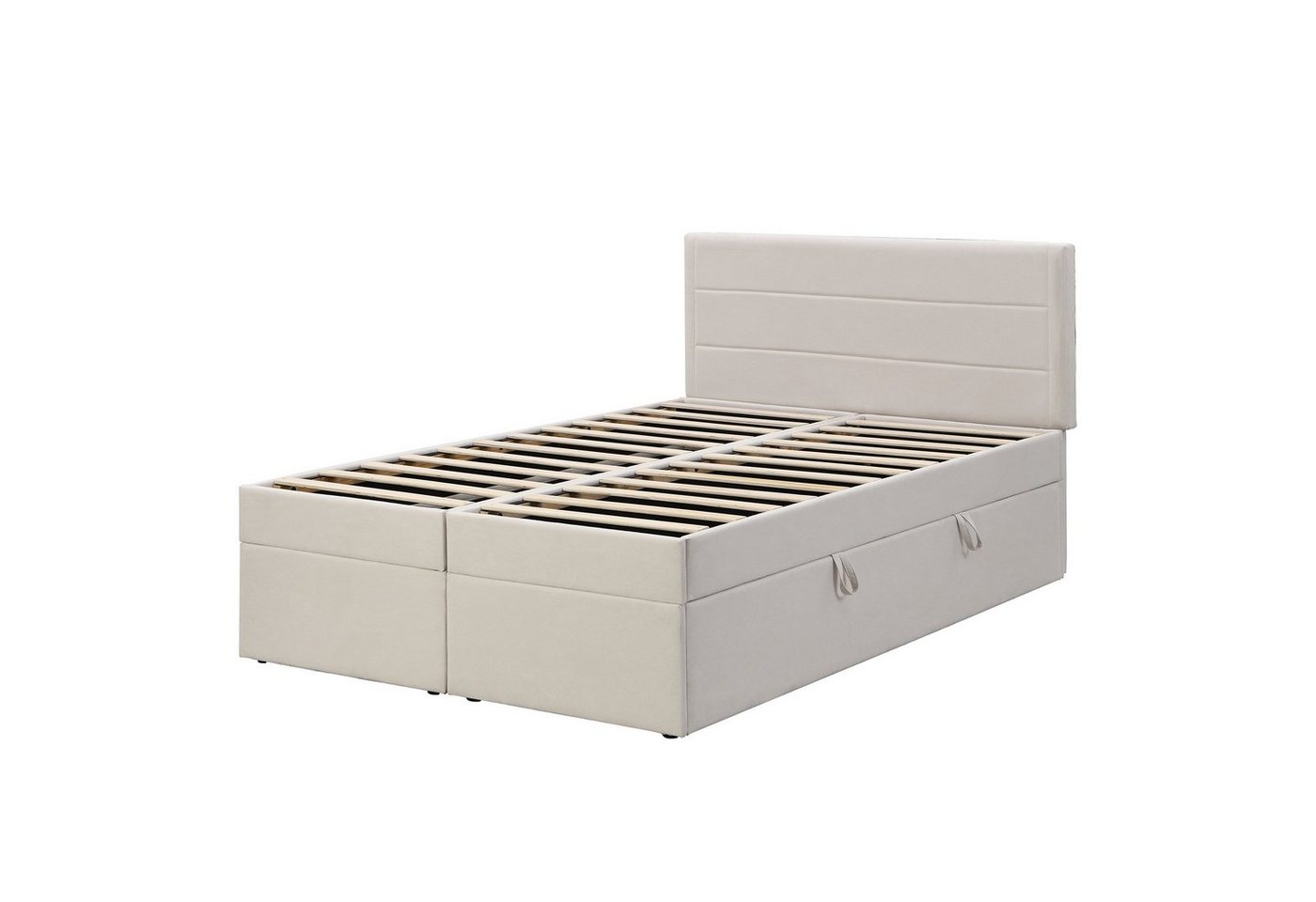 Flieks Polsterbett, Boxbett Doppelbett mit Stauraum Leinen 140x200cm – Bild 5 von 5