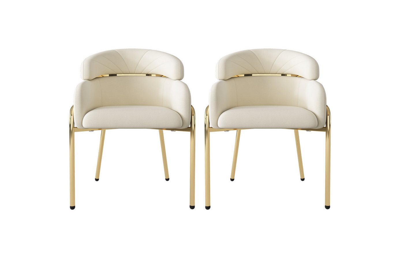 Flieks Polsterstuhl (Set, 2 St), 2er Set Esszimmerstühle Armlehnstühle Schminkstuhl Wohnzimmer Samt – Bild 3 von 5
