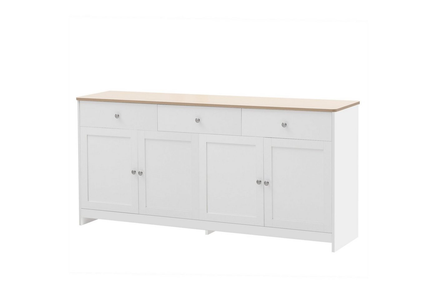 Flieks Sideboard (1 St), Beistellschrank mit vier Türen und drei Schubladen 160x37x75cm(LxBxH) – Bild 5 von 5