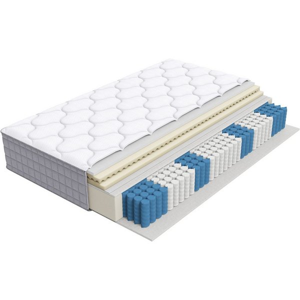 Taschenfederkernmatratze, Flieks, 25 cm hoch, 7-Zonen Federkernmatratze 90x200cm, ergonomisch, Härtegrad H3