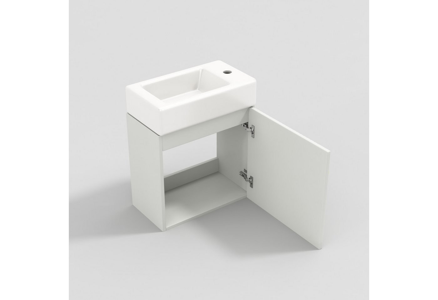Flieks Waschtisch (1-St., Badschrank mit Keramikbecken wandhängend), Waschbeckenunterschrank mit Waschbecken Badmöbel in Breite 46 cm – Bild 5 von 5