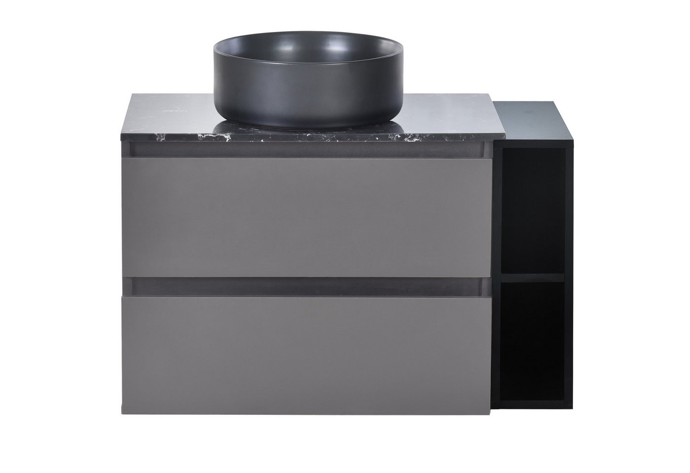 Flieks Waschtisch (1-St., Badschrank Waschplatz mit 2 Schubladen), Waschbeckenunterschrank mit Waschbecken Badmöbel in Breite 80 cm – Bild 3 von 5