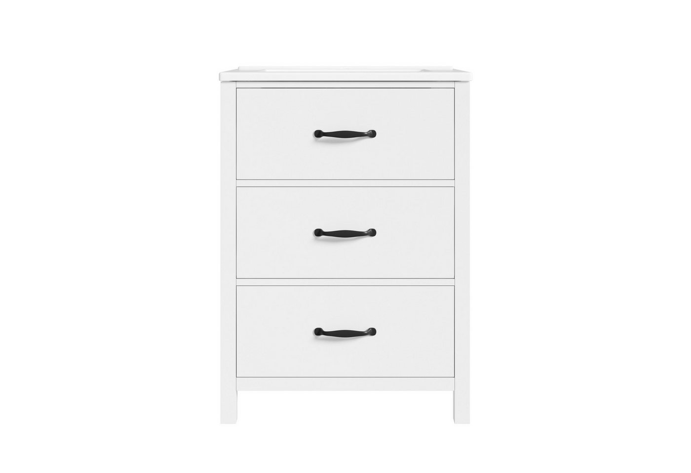 Flieks Waschtisch mit 3 Schubladen, Waschbeckenunterschrank inkl. Keramik-Waschbecken (61,3x46,5x82,5 cm, 1-St), freistehend Badezimmerschrank mit Keramikbecken – Bild 5 von 5