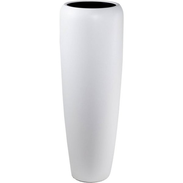 Flingora Bodenvase Cleo, mit Einsatz - Fiberglas - Indoor & Outdoor - Samtweiß - Höhe 97 cm