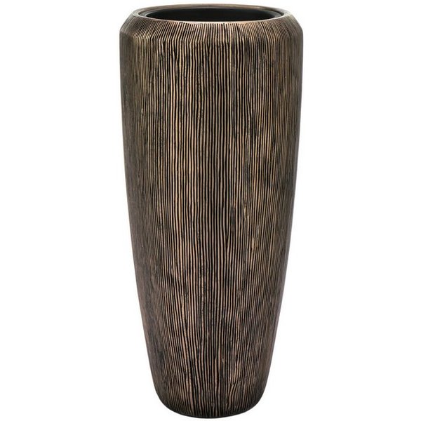 Flingora Bodenvase Esmee, mit Einsatz - Fiberglas - Indoor - Bronze - Höhe 75 cm