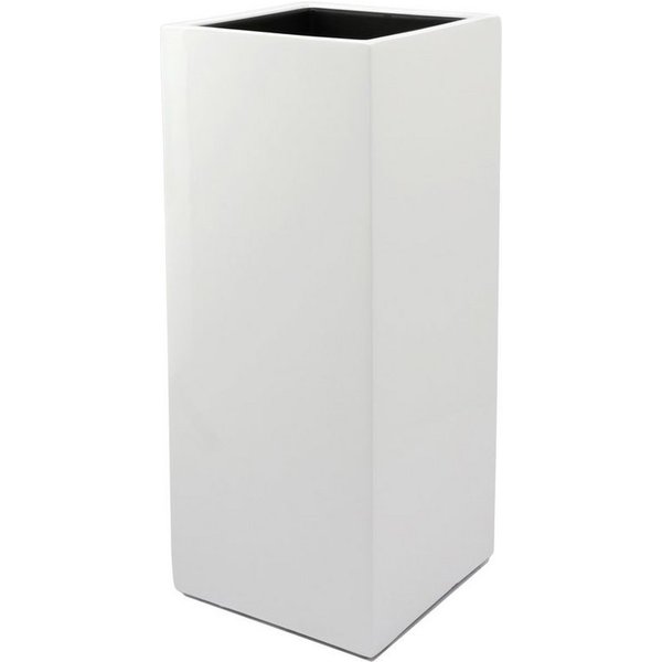 Flingora Bodenvase Temple, mit Einsatz - Fiberglas - Indoor & Outdoor - Weiß - Höhe 75 cm