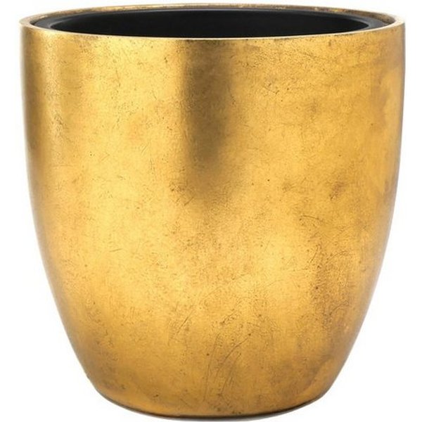 Flingora Pflanzkübel Faye, mit Einsatz - Fiberglas - Indoor - Gold - Ø 30 cm