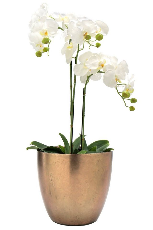 Flingora Pflanzkübel Faye, mit Einsatz - Fiberglas - Indoor - Bronze - Ø 30 cm – Bild 3 von 3