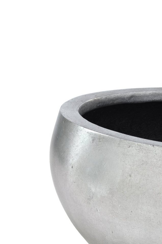 Flingora Pflanzschale Alodie, Fiberglas - Indoor - Silber - Ø 50 cm – Bild 3 von 4