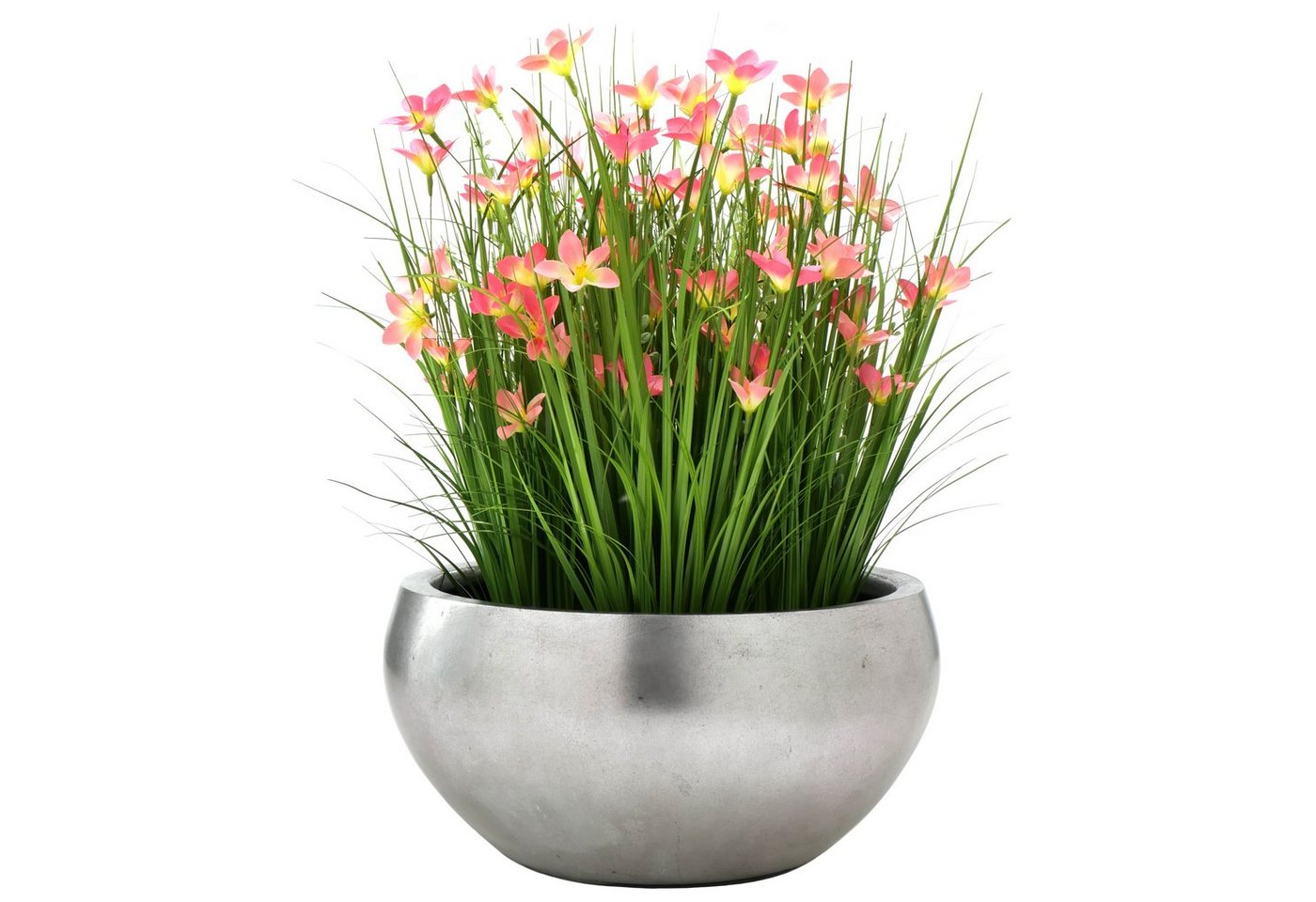 Flingora Pflanzschale Alodie, Fiberglas - Indoor - Silber - Ø 50 cm – Bild 4 von 4